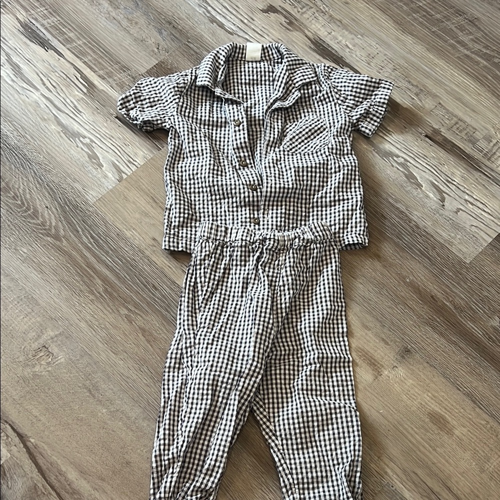 Checkered Two-Piece Outfit
